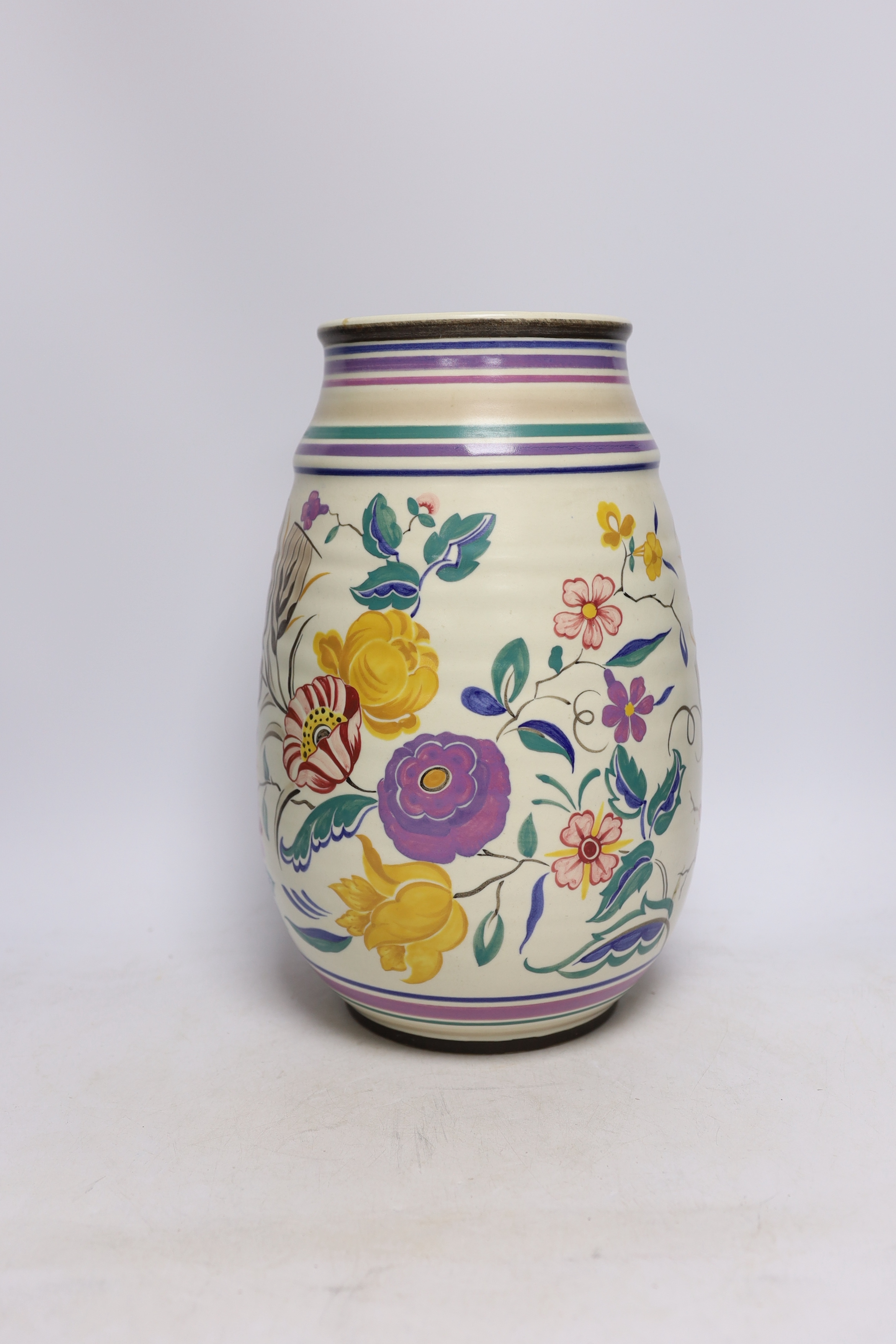 A large Poole pottery vase, 33cm high